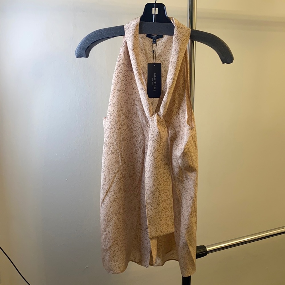 Lafayette 148- Tie neck silk blouse